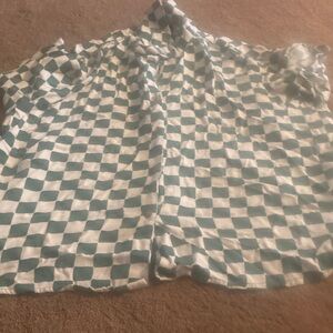Wild Fable Teal and White Checkered Button Down Shirt
